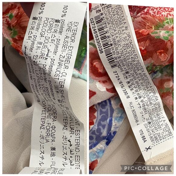 NWT Zara SZ M Multicolor Flowy Dress - Picture 8 of 8